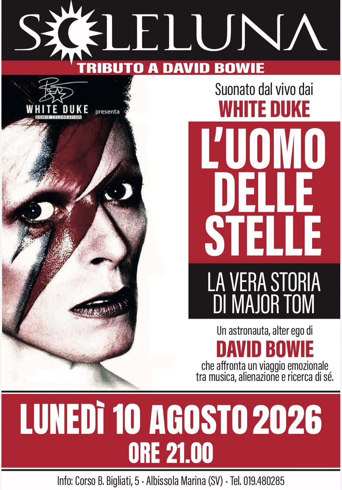 Lunedì 10 agosto 2026 - Tributo a David Bowie